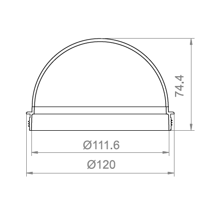 4.4 inch Screw-thread Dome Cover